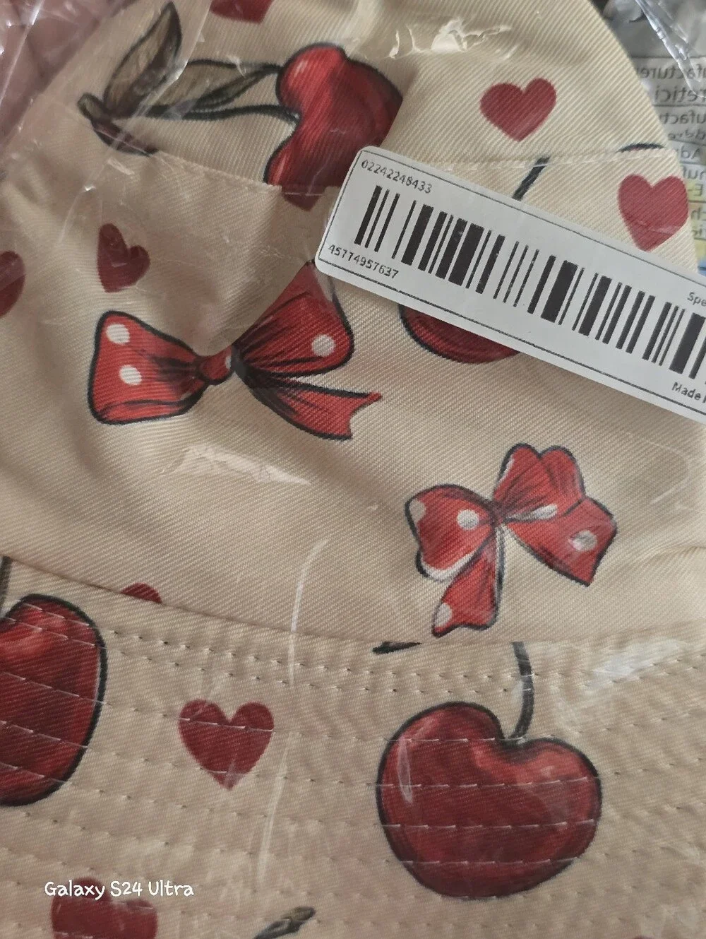 Cherry Bow Decor Bucket Hat NEW